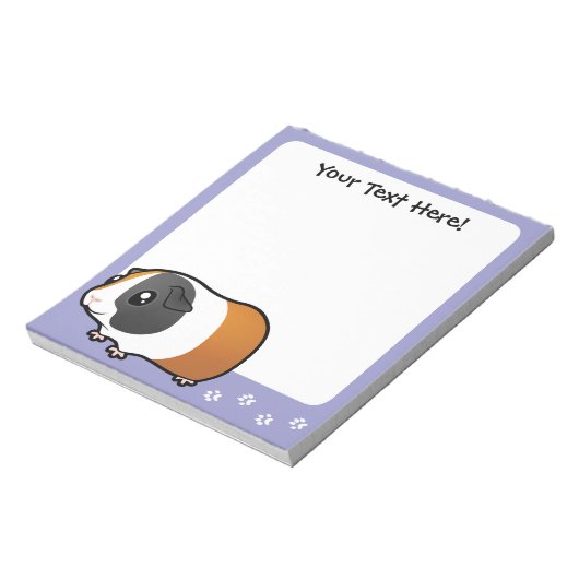 Cartoon Guinee Pig (glad haar) Notitieblok (Gedraaid)