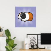 Cartoon Guinee Pig (glad haar) Poster (Thuiskantoor)