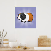Cartoon Guinee Pig (glad haar) Poster (Keuken)