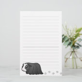 Cartoon Guinee Pig (lang haar) Briefpapier (Staand voorkant)