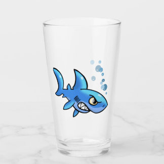 Cartoon haai met Gritted Teeth Glas