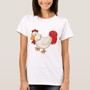 Cartoon Haan Witte Kip T-shirt