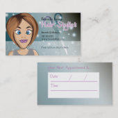 cartoon haarstylist afsprakenkaartje (Voorkant / Achterkant)