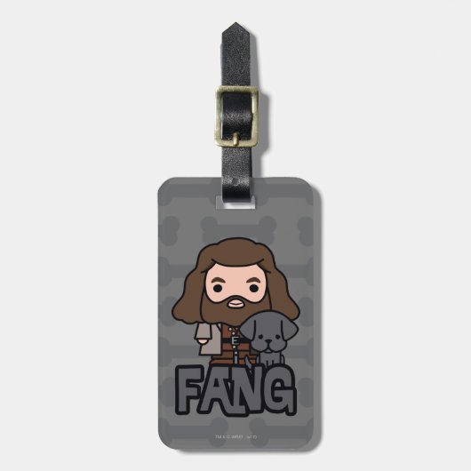 Cartoon Hagrid en Fang Character Art Bagagelabel (Voorkant verticaal)