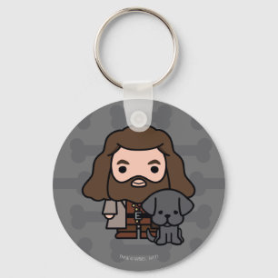 Cartoon Hagrid en Fang Karakter Art Sleutelhanger