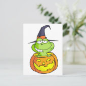 Cartoon Halloween Frog Briefkaart (Staand voorkant)