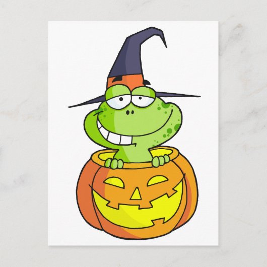 Cartoon Halloween Frog Briefkaart (Voorkant)