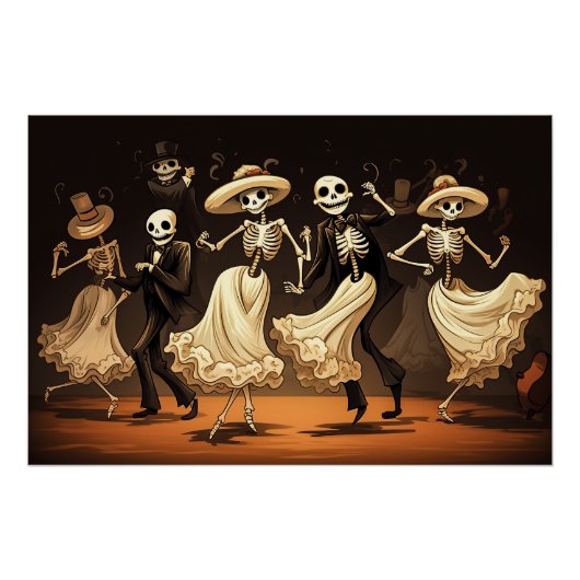 Cartoon Halloween Swing Dance Perfect Poster (Voorkant)