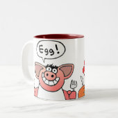 Cartoon Ham & Egg Breakfast Mok (Voorkant links)