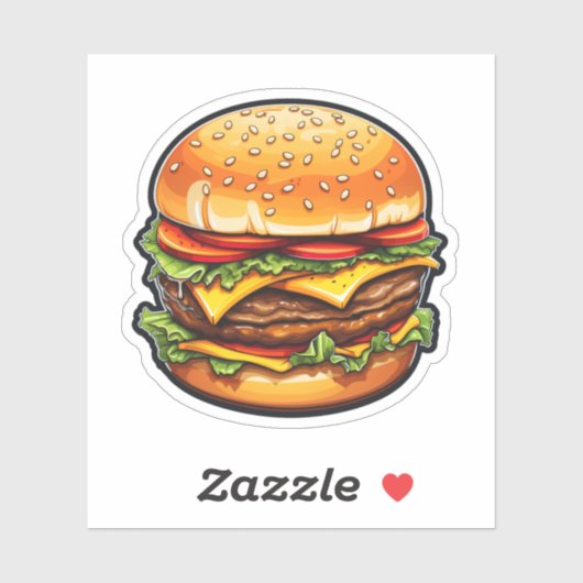 Cartoon hamburger illustratie sticker (Vel)