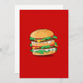 Cartoon Hamburger Invitation Kaart (Voorkant / Achterkant)