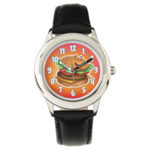 Cartoon hamburgerhorloge horloge