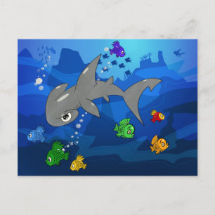 Cartoon Hammerhead Shark Briefkaart
