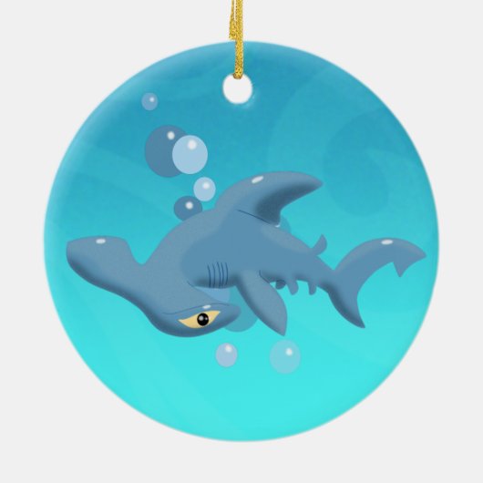 Cartoon Hammerhead Shark Ceramic Ornament (Achterkant)