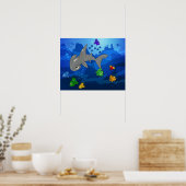 Cartoon Hammerhead Shark Poster (Keuken)