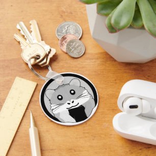 Cartoon Hamster Scarfed Joy Sleutelhanger