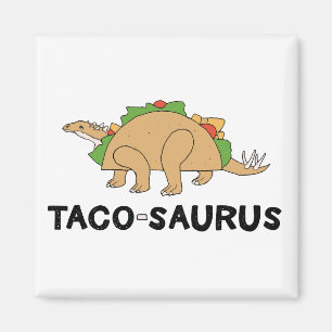 Cartoon Hand Drawn Taco Dinosaur Tacosaurus Rex Magneet
