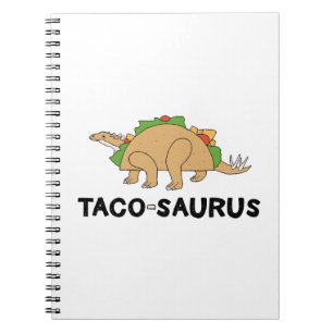 Cartoon Hand Drawn Taco Dinosaur Tacosaurus Rex Notitieboek