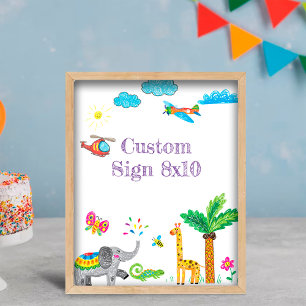 Cartoon Handtekening Gedetailleerd aangepaste teke Poster