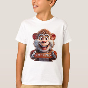 Cartoon Happy Birthday Schattige Beer Illustratie T-shirt