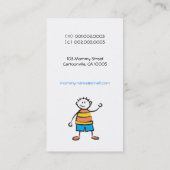 Cartoon Happy Family Mmammie van Boy Calling Card Contactkaartje (Achterkant)