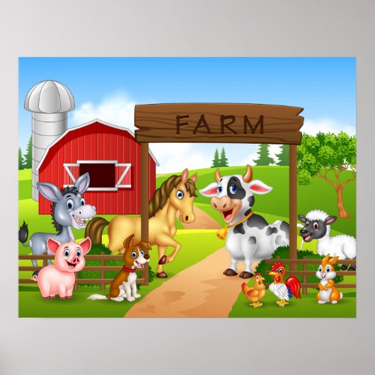 Cartoon happy farm poster (Voorkant)