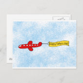 Cartoon "Happy Fathers Day" in de vliegtuigskapier Briefkaart (Voorkant / Achterkant)