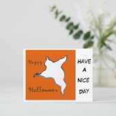 Cartoon Happy Halloween Cust. Briefkaart (Staand voorkant)