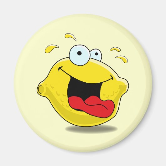 Cartoon Happy Lemon Magnet (Devant)