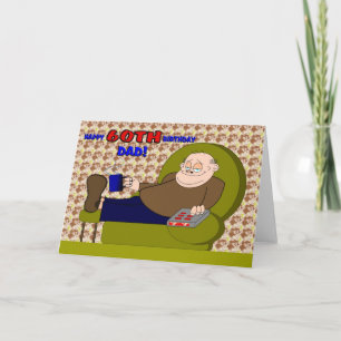 Cartoon Happy Sixtieth Birthday Pap Card Kaart