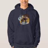 Cartoon Harry and Hedwig Flying Past Hogwarts Hoodie (Voorkant)