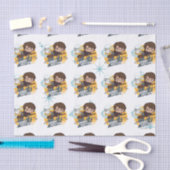 Cartoon Harry and Hedwig Flying Past Hogwarts Tissuepapier (Craft)