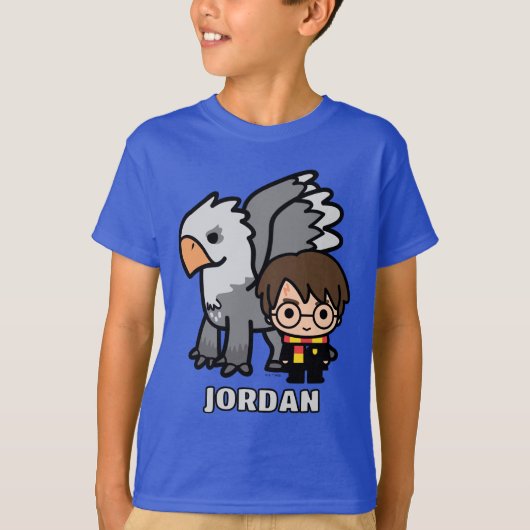 Cartoon Harry Potter and Buckbeak T-shirt (Voorkant)