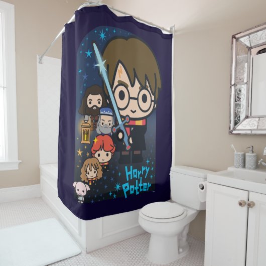 Cartoon Harry Potter Chamber of Secrets Graphic Douchegordijn (In situ)