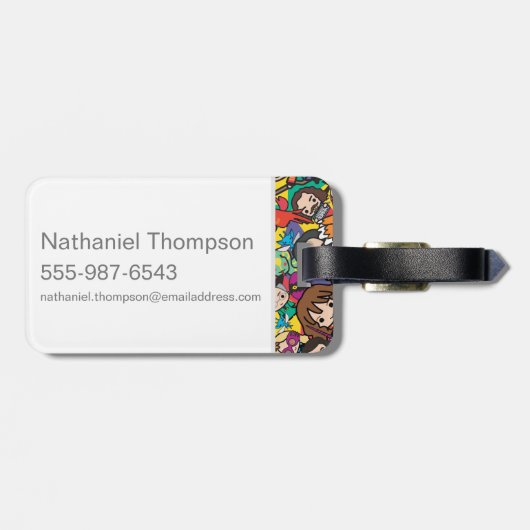 Cartoon Harry Potter Character Toss Pattern Bagagelabel (Achterkant horizontaal)