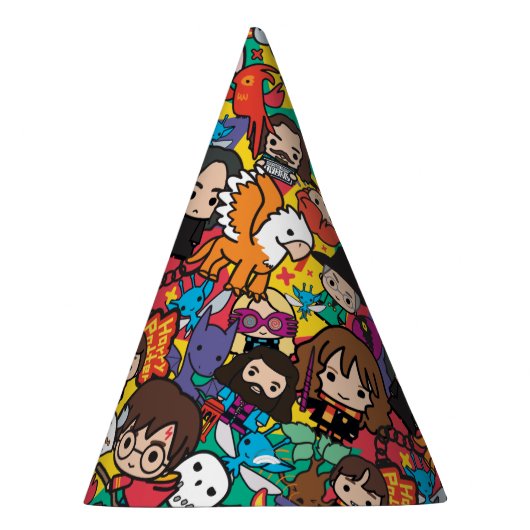 Cartoon Harry Potter Character Toss Pattern Feesthoedjes (Rechts)