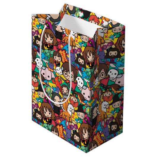 Cartoon Harry Potter Character Toss Pattern Medium Cadeauzakje (Achterkant Gekanteld)