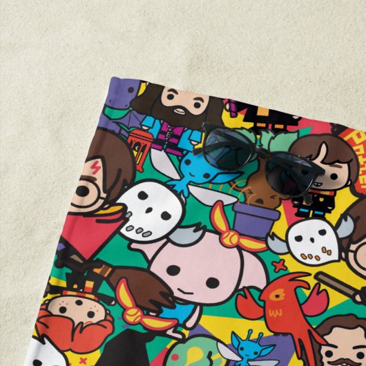 Cartoon Harry Potter Character Toss Pattern Strandlaken (In situ)