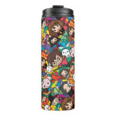Cartoon Harry Potter Character Toss Pattern Thermosbeker (Voorkant)