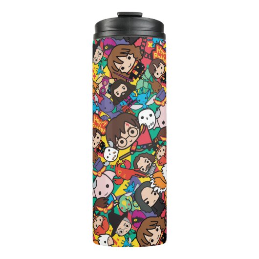 Cartoon Harry Potter Character Toss Pattern Thermosbeker (Voorkant)