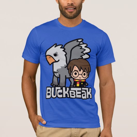 Cartoon Harry Potter en Buckbeak T-shirt (Voorkant)