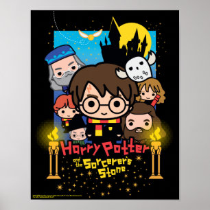 Cartoon Harry Potter en de Sorcerers Stone Poster