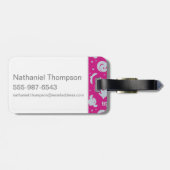 Cartoon Harry Potter Magic Icons Toss Pattern Bagagelabel (Achterkant horizontaal)