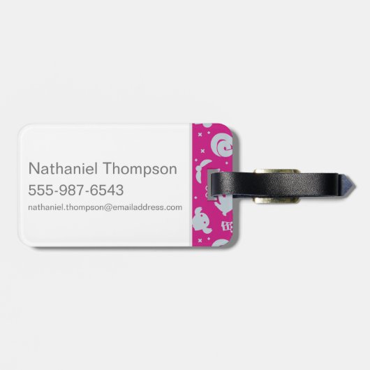 Cartoon Harry Potter Magic Icons Toss Pattern Bagagelabel (Achterkant horizontaal)