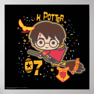 Cartoon Harry Potter Quidditch Seeker Poster