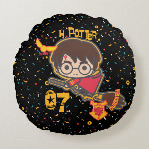 Cartoon Harry Potter Quidditch Seeker Rond Kussen