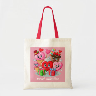 Cartoon hart & lieve vrienden Valentijnsdag Tote Bag