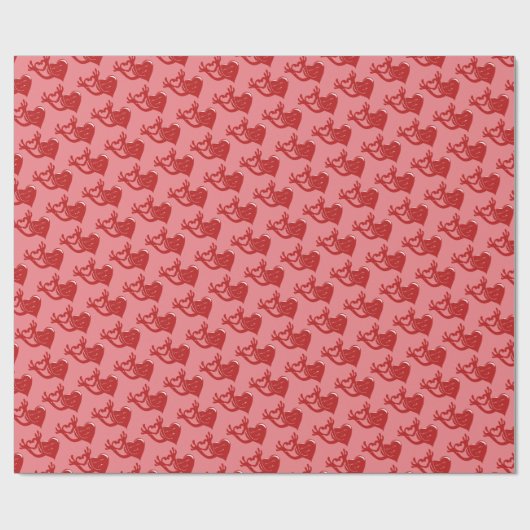 cartoon hart maakt hartteken cadeaupapier (Vlak)