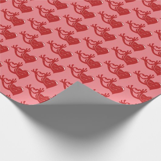 cartoon hart maakt hartteken cadeaupapier (Hoek)