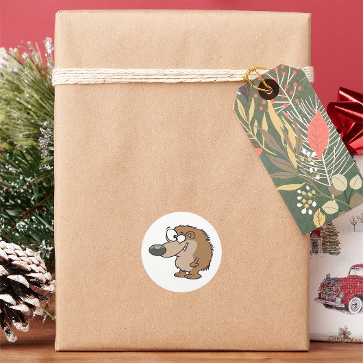 Cartoon Hedegel Ronde Sticker